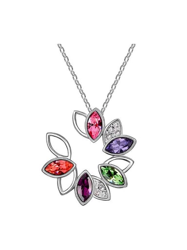 Fashion Marquise austrian Crystals Pendant Alloy Necklace