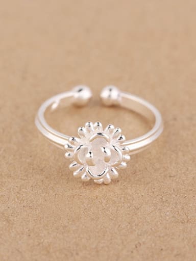 Fashion Sunflower Silver Opening Ring