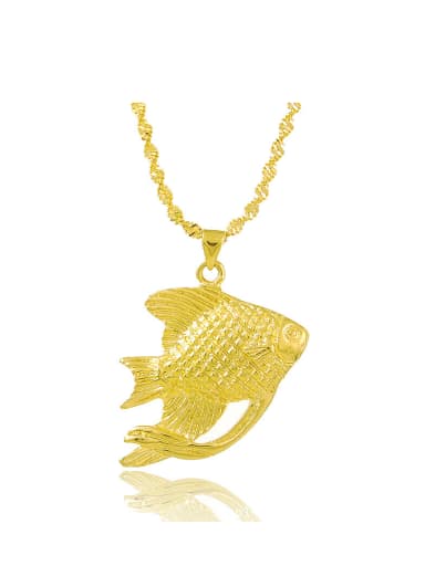 Exquisite 24K Gold Plated Fish Shaped Necklace