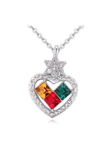 Chanz using austrian Elements Crystal Necklace female love diamond crystal pendant