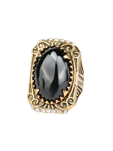 Retro style Oval Resin stone Antique Gold Plated Alloy Ring