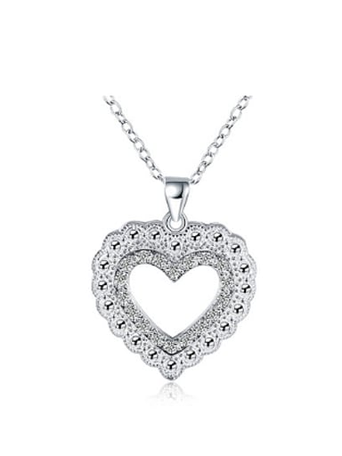 Simple Hollow Heart-shaped Rhinestones Necklace