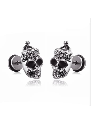 Stainless Steel With Personality Skull Stud Earrings