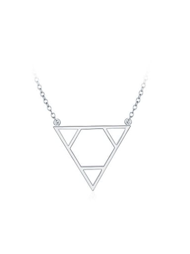 Personality Platinum Plated Triangle Shaped Necklace