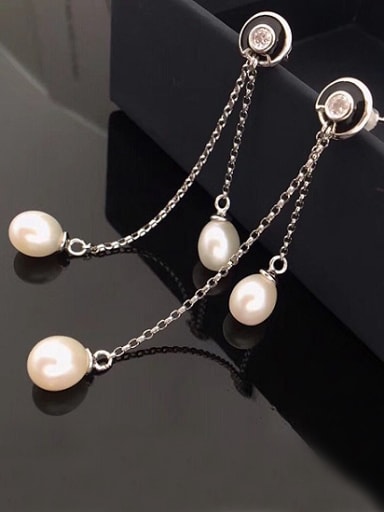 Fashion Freshwater Pearls Drop threader earring