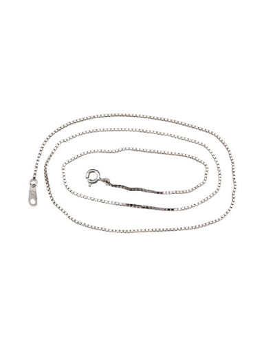 Simple Box Chain Silver Necklace