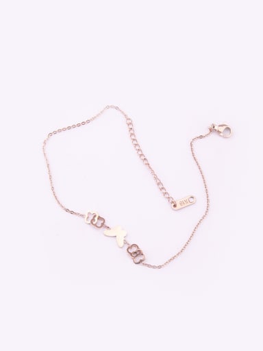 Fashion Butterfly Rose Gold Plated Anklet