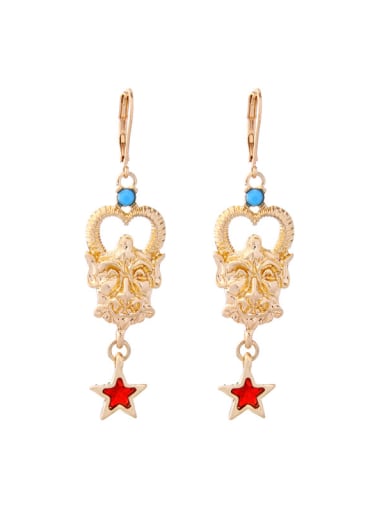 Retro Style Personality Gold Plated Women Drop Earrings