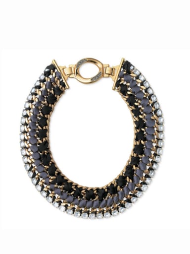Alloy Gold Plated Exaggeration Hand-Knitted Necklace