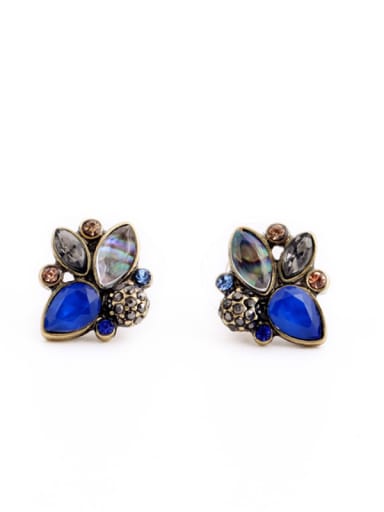 Fresh and Colorful Flowers Shaped Alloy stud Earring