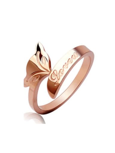 Rose Gold Plated Fox Shaped Opening Ring
