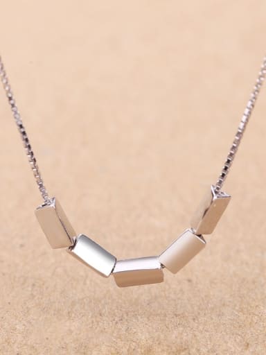 Simple Solid Triangle Silver Necklace