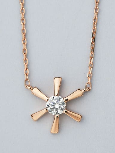 2018 Rose Gold Plated Flower Necklace
