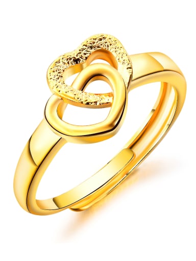 Copper With 18k Gold Plated Fashion Heart Wedding Rings