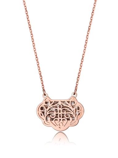 2017 New Lock Plates Rose Gold Necklace