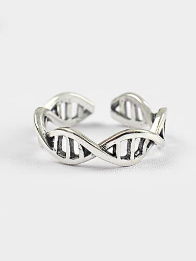 Personalized Spiral DNA shaped Silver Opening Ring