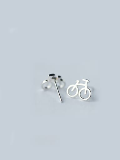 S925 Silver Fashion Cute Mini Bicycle Stud cuff earring