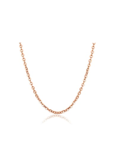 Simple Rose Gold Plated Titanium Single Necklace