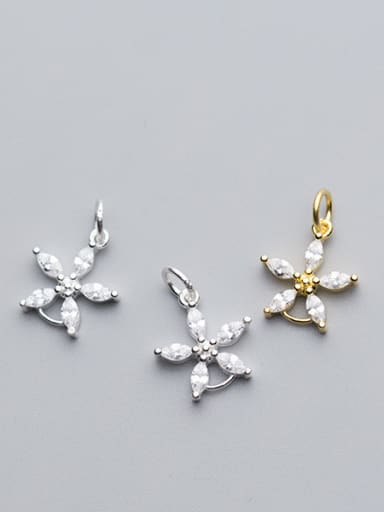 925 Sterling Silver With 18k Gold Plated Delicate Flower Charms