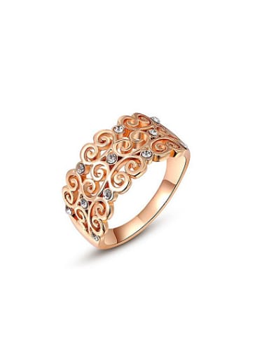Exquisite Rose Gold Hollow Geometric Shaped Ring