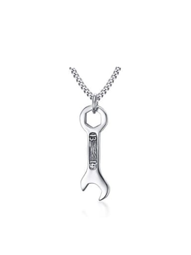 Trendy Wrench Shaped Stainless Steel Men Pendant