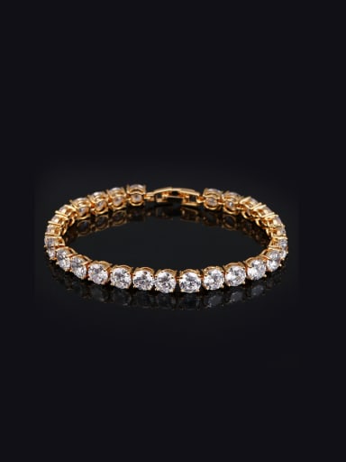 gold+White 18Cm 2018 Luxury Fashion Copper Bracelet