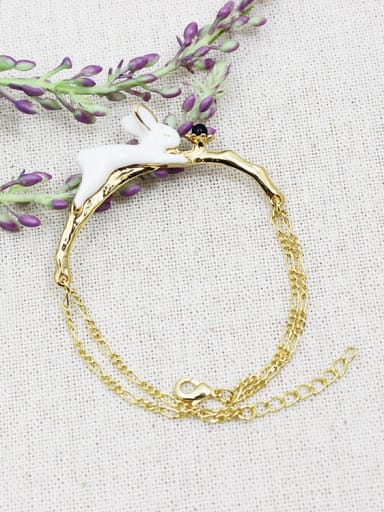 omen Elegant Rabbit Shaped Enamel Bracelet