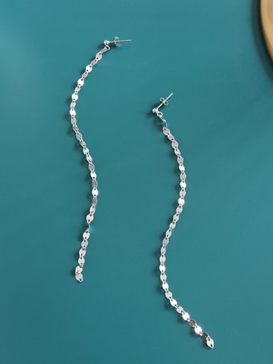 925 Sterling Silver  Trendy Chain Drop Earrings