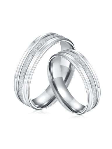 Simple Titanium Smooth Lovers Ring