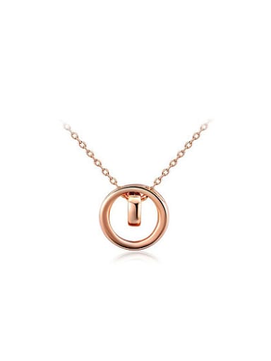 All-match Rose Gold Double Round Shaped Necklace