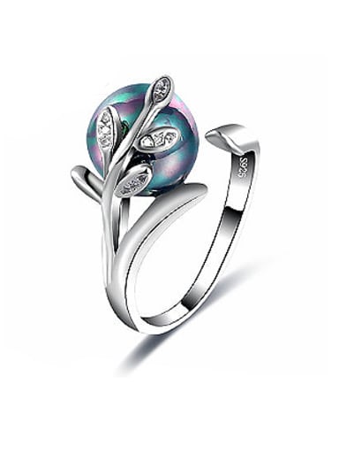 Tree Vine Shaped Colorful Glass Open Design Ring