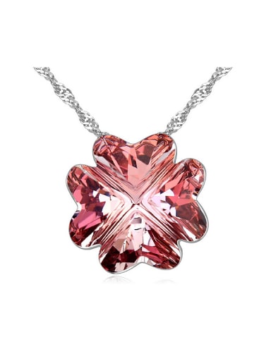 Simple Flower austrian Crystal Pendant Alloy Necklace