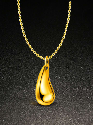 Simple Water Drop Pendant Copper Necklace