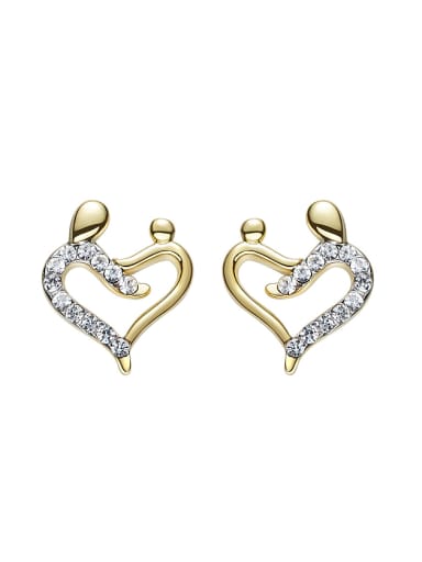 Fashion Heart shaped Zircon Stud Earrings
