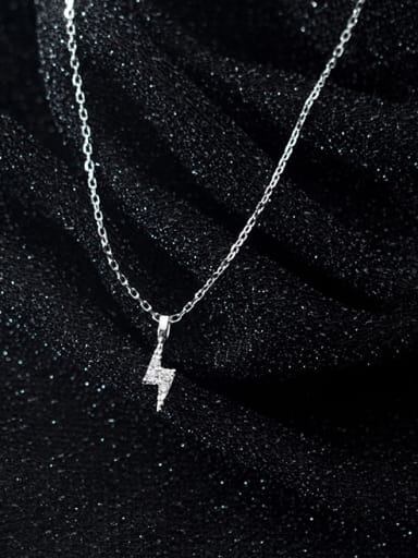 925 Sterling Silver With Platinum Plated Simplistic Irregular Necklaces