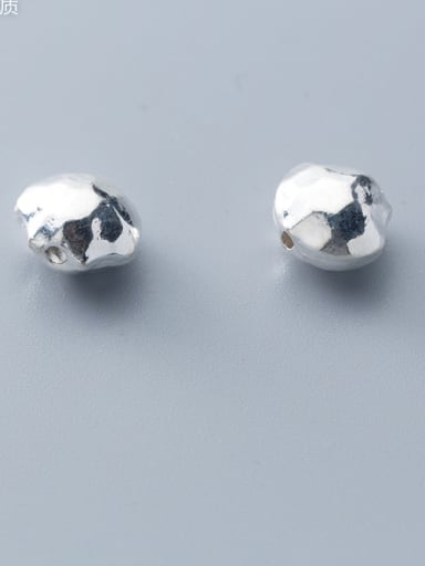 925 Sterling Silver With Silver Plated Simplistic Smooth Geometric Beads