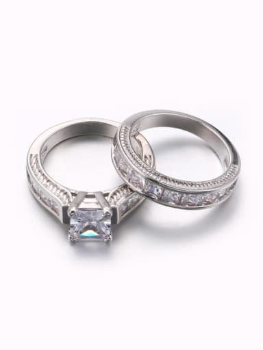 Western Style Luxury Zircons White Ring
