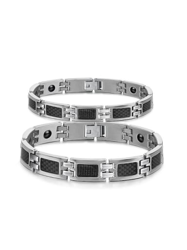 Personalized Cubic Magnets Carbon Fiber Lovers Bracelet