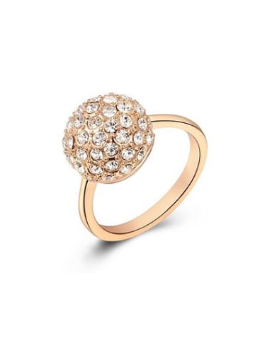 Exquisite Gold Plated Ball Shaped Austria Crystal Ring