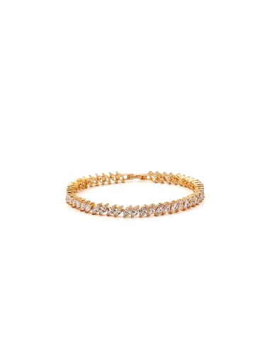 Copper Alloy Gold Plated Fashion Simple Zircon Bracelet