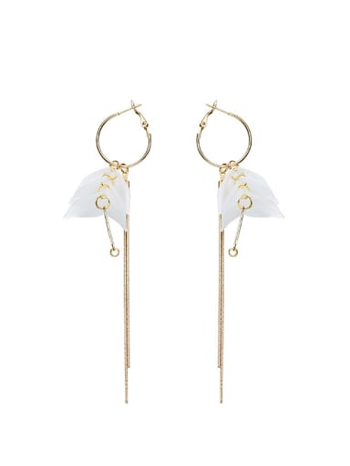 Fashion Tassels Gold Plated PVC Drop Earrings