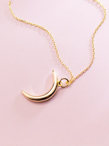 Sterling silver simple golden moon necklace