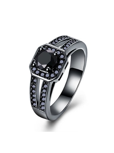 Personalized Zircon Gun Color Plated Ring