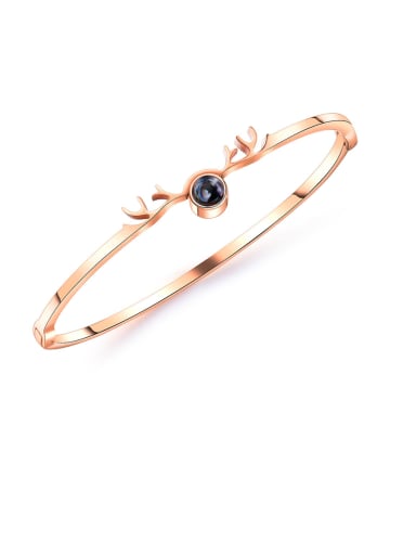 custom Stainless Steel With Rose Gold Plated Simplistic Irregular Bangles