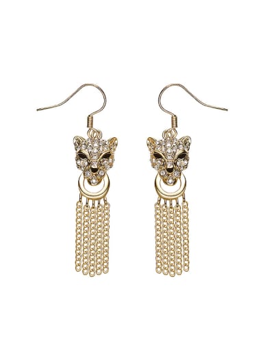 Personalized Tassels Leopard Head Earrings