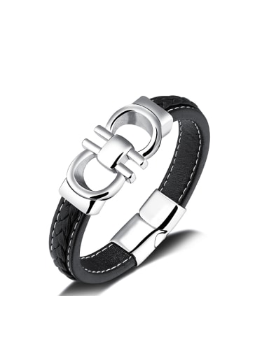 Fashion Titanium Artificial Leather Bracelet