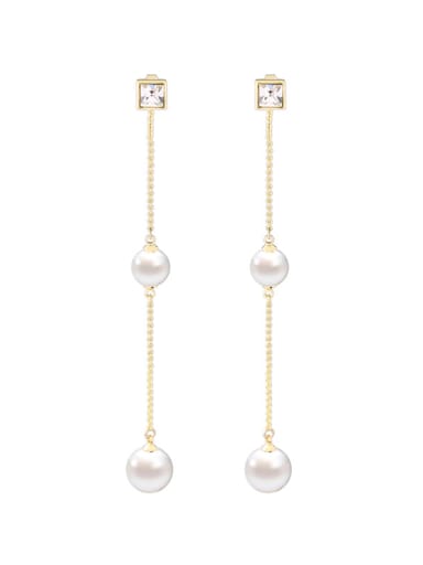 Simple Style Artificial Pearls Elegant Drop Earrings