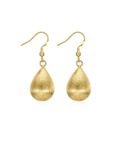 18K Gold Water Drop Shaped hook earring