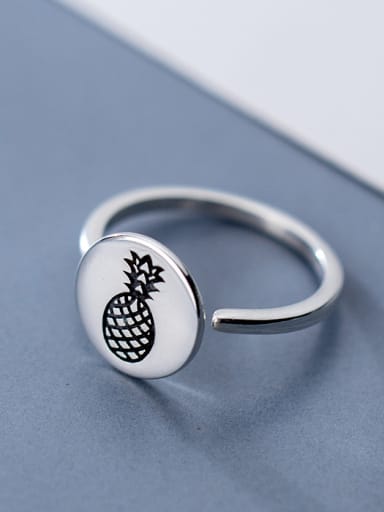 925 Sterling Silver With Simplistic Pineapple Free Size  Rings