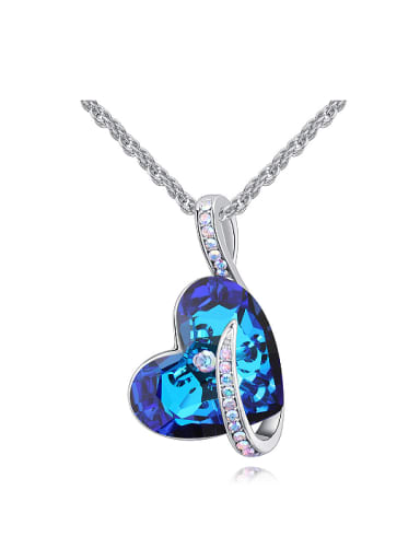 Exquisite Heart austrian Crystals Pendant Alloy Necklace